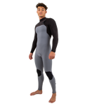 The O'Neill Mens Hyperfreak 4/3mm Chest Zip Wetsuit in Smoke & Raven