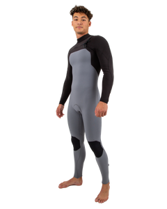 The O'Neill Mens Hyperfreak 4/3mm Chest Zip Wetsuit in Smoke & Raven