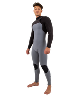 The O'Neill Mens Hyperfreak 4/3mm Chest Zip Wetsuit in Smoke & Raven