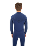 The O'Neill Mens HyperFreak 5/4mm+ Chest Zip Wetsuit in Navy