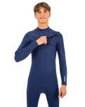 The O'Neill Mens HyperFreak 5/4mm+ Chest Zip Wetsuit in Navy