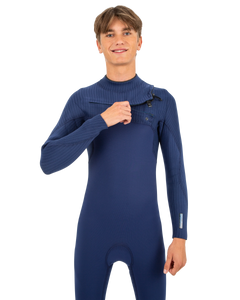 The O'Neill Mens HyperFreak 5/4mm+ Chest Zip Wetsuit in Navy