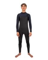 The O'Neill Mens HyperFreak 5/4mm+ Chest Zip Wetsuit in Raven & Black