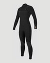 Womens HyperFreak 4/3mm+ Chest Zip Wetsuit in Black