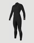 Womens HyperFreak 4/3mm+ Chest Zip Wetsuit in Black