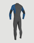 Boys HyperFreak 4/3mm+ Chest Zip Wetsuit in Graphite, Smoke & Bali Blue