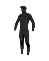 The O'Neill Boys HyperFreak 5/4mm+ Hooded Chest Zip Wetsuit in Black