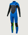 Boys Epic 3/2mm Chest Zip Wetsuit (2022) in Ocean, Black & DayGlo