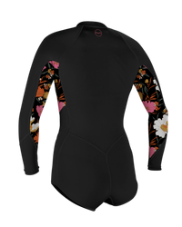 The O'Neill Womens Bahia 2mm Front Zip Spring Wetsuit in Black, Blue & Black