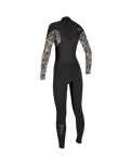 The O'Neill Girls Epic 5/4mm Chest Zip Wetsuit in Black & Twiggy