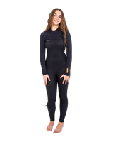 The O'Neill Womens Womens HyperFreak 5/4mm+ Chest Zip Wetsuit in Black