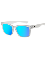 Goat Polarised Sunglasses in Satin Crystal Grey & Ice Blue Mirror