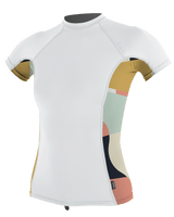 The O'Neill Side Print Rash Vest in White & Jasmine