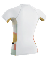 The O'Neill Side Print Rash Vest in White & Jasmine