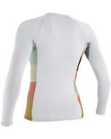 The O'Neill Side Print Long Sleeved Rash Vest in White & Jasmine