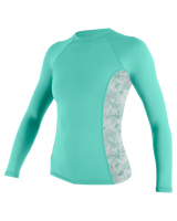 The O'Neill Side Print Long Sleeve Rash Vest in Opal & Mirage Tropical