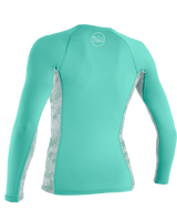 The O'Neill Side Print Long Sleeve Rash Vest in Opal & Mirage Tropical