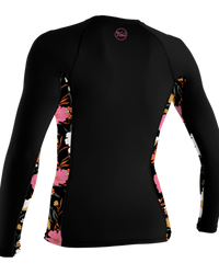 The O'Neill Sideprint Long Sleeve Rash Vest in Black & Bluemchen