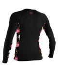 Side Print Long Sleeve Rash Vest in Black & Bluemchen