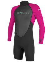 The O'Neill Girls Reactor-2 2mm Back Zip Spring Wetsuit in Black & Berry