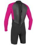 The O'Neill Girls Reactor-2 2mm Back Zip Spring Wetsuit in Black & Berry