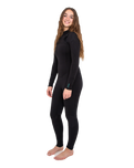 The O'Neill Womens Ninja 5/4mm Chest Zip Wetsuit (2022) in Black