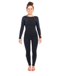 The O'Neill Womens Womens HyperFreak 5/4mm+ Hooded Chest Zip Wetsuit in Black