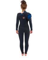 The O'Neill Womens Womens HyperFreak 5/4mm+ Hooded Chest Zip Wetsuit in Black