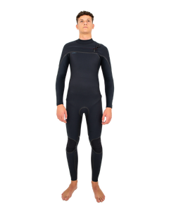 The O'Neill Mens HyperFreak Fire 4/3mm Chest Zip Wetsuit in Black