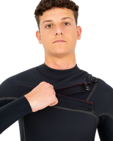 The O'Neill Mens HyperFreak Fire 4/3mm Chest Zip Wetsuit in Black