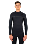 The O'Neill Mens HyperFreak Fire 4/3mm Chest Zip Wetsuit in Black