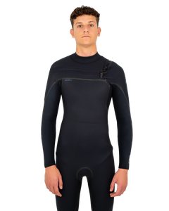 The O'Neill Mens HyperFreak Fire 4/3mm Chest Zip Wetsuit in Black