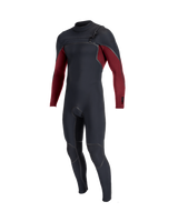 The O'Neill Hyperfreak Fire 4/3mm Chest Zip Wetsuit in Black & Dark Red | Available at Anns Cottage