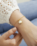 Summer Solstice Coin Pearl Bracelet in Gold