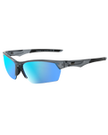 Track Sport Sunglasses in Crystal Black & Ice Blue Mirror