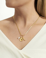 Riva Love Necklace in Gold & Rose