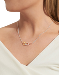 Florence Linked Hearts Necklace in Silver & Rose Gold