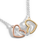 Florence Linked Hearts Necklace in Silver & Rose Gold