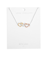 Florence Linked Hearts Necklace in Silver & Rose Gold