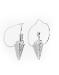 Statment Silver Crystal Hoop Earrings in Silver