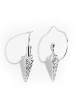 Statment Silver Crystal Hoop Earrings in Silver