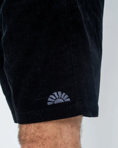 The Salt Water Seeker Mens Cord Walkshorts in Black