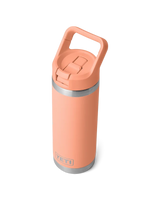 Rambler 18oz Straw Bottle in Peach