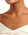 The Joma Jewellery Mini Charms Feathers Necklace in Gold