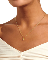 The Joma Jewellery Mini Charms Feathers Necklace in Gold