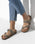 The Birkenstock Womens Mayari Birko-Flor Nubuck Sandals in Stone