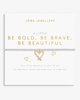 The Joma Jewellery A Little 'Be Bold Brave Beautiful' Bracelet in Silver And Gold Plating