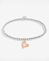 The Joma Jewellery A Little 'Lucky To Have A Friend Like You' Bracelet in Silver And Rose Gold Plating