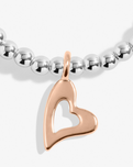 The Joma Jewellery A Little 'Lucky To Have A Friend Like You' Bracelet in Silver And Rose Gold Plating