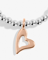 The Joma Jewellery A Little 'Lucky To Have A Friend Like You' Bracelet in Silver And Rose Gold Plating